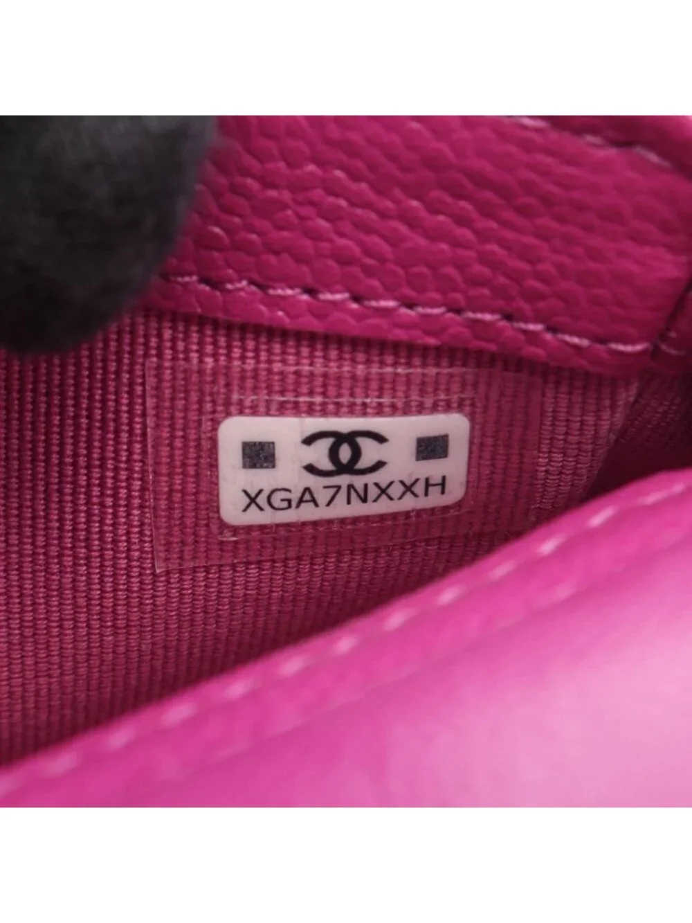 Chanel Shoulder Bag Quilted Chain Phone Case Wallet Pink Purple Caviar Leather